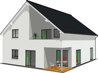 Fertighaus Haus 118 von TALBAU-Haus Schlüsselfertig ab 258888€, Satteldach-Klassiker Außenansicht 1