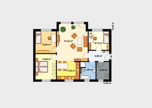 Haus für Drei Grundriss