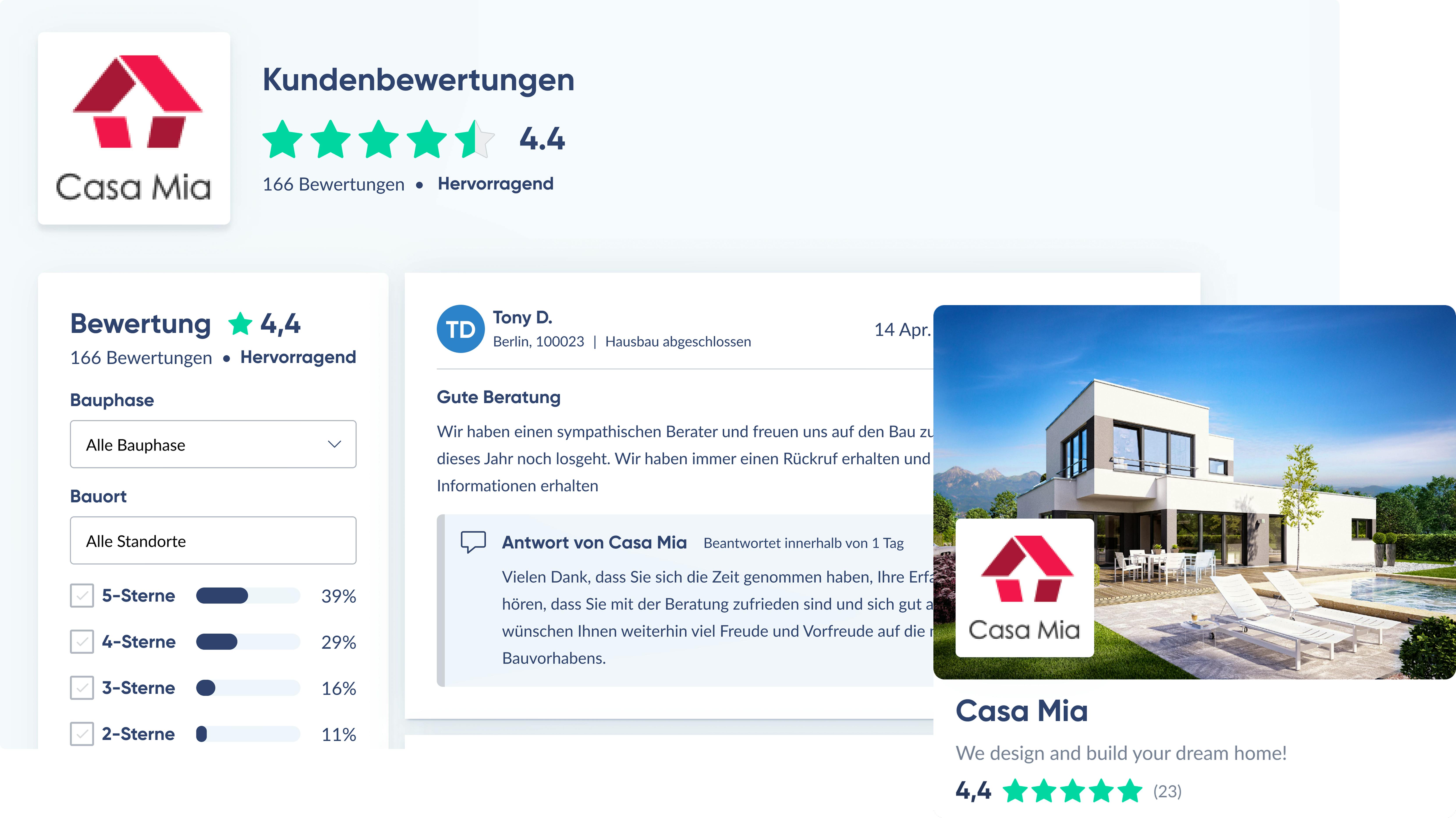 Baufirmen mit Kundenbewertungen auf Fertighaus.de