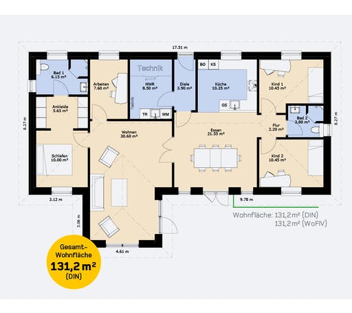 Hauscompagnie Bungalow 131 Floorplan 1