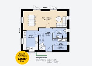 Einfamilienhaus 126 A SF Grundriss