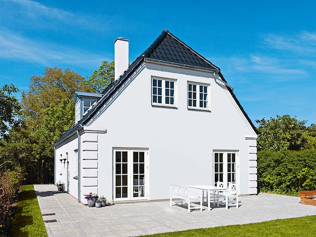 Massivhaus Einfamilienhaus 160 SF von HausCompagnie Schlüsselfertig ab 261000€, Satteldach-Klassiker Außenansicht 1