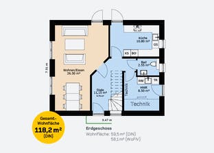 Stadtvilla 118 SF Grundriss