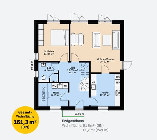 Hauscompagnie Stadtvilla 161 Floorplan 1
