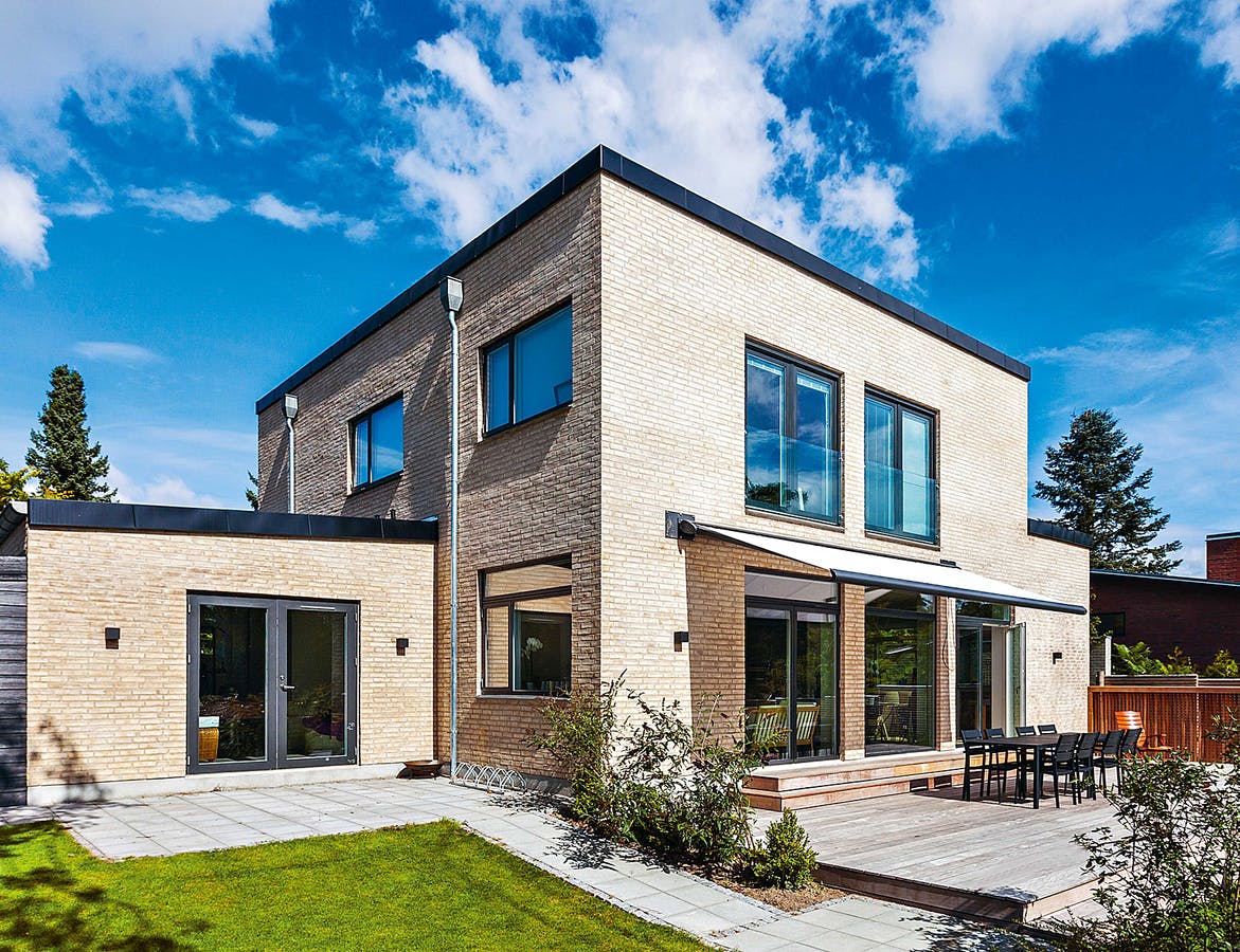 Haus in Massivbauweise mit Backsteinfassade