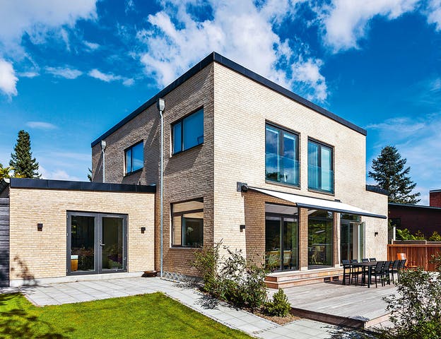 Haus in Massivbauweise mit Backsteinfassade