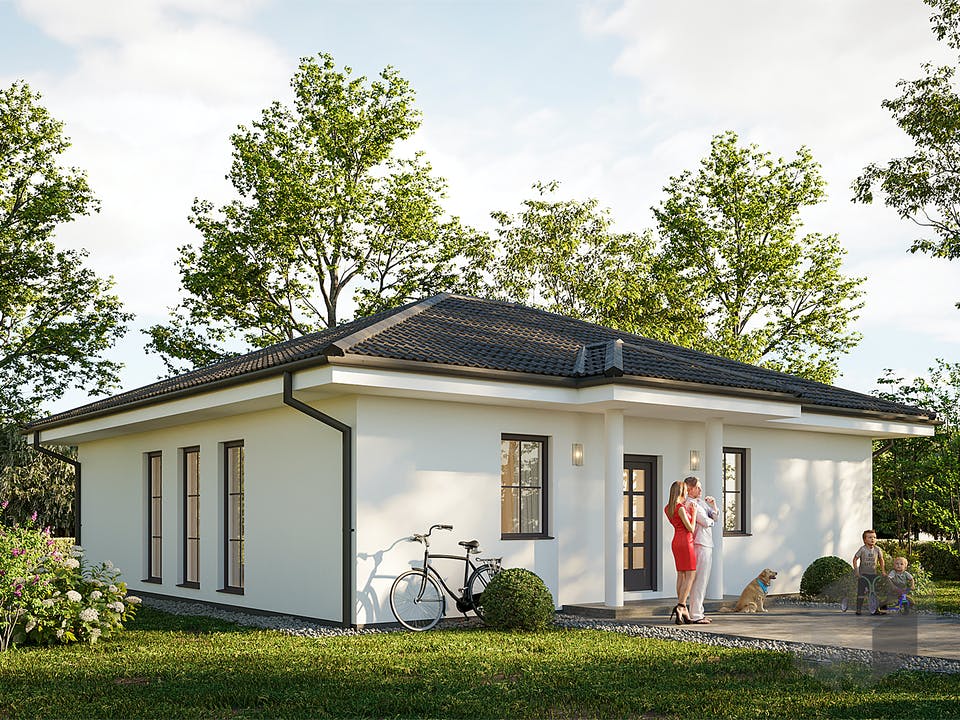Massivhaus Wismar von Hauswärts Consulting Schlüsselfertig ab 179000€, Bungalow Außenansicht 1