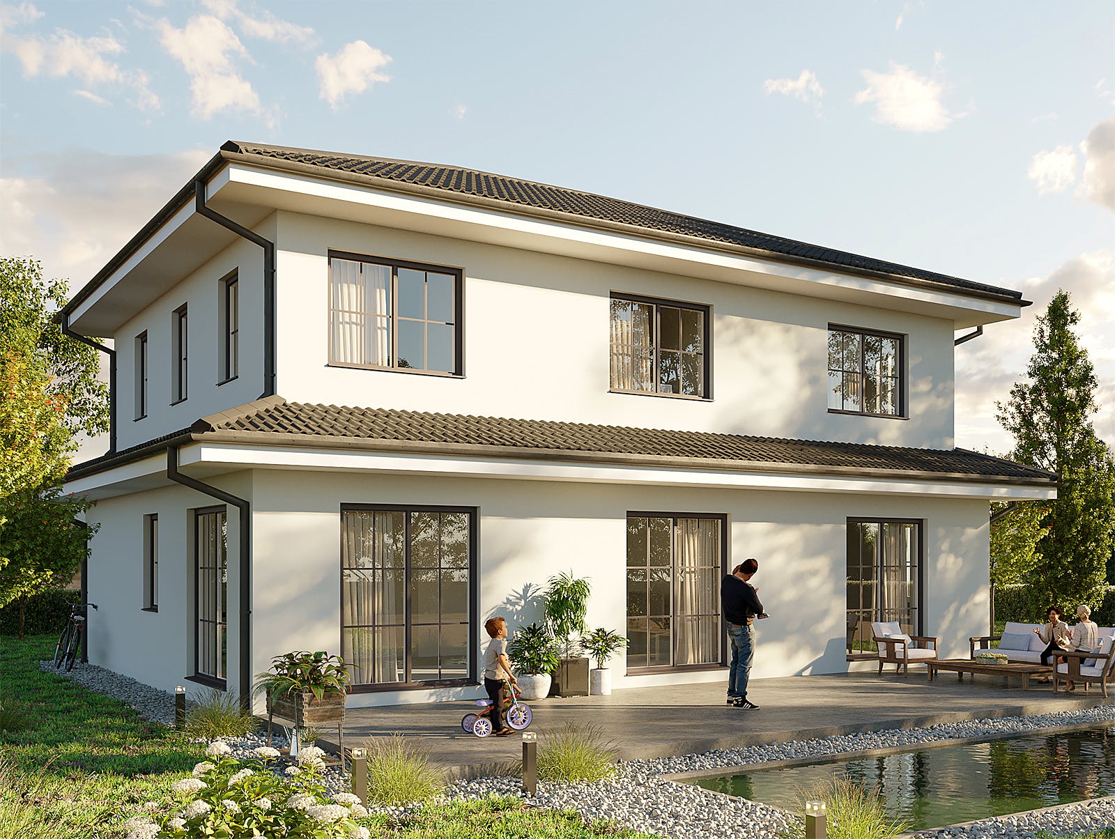 Massivhaus Bad Saarow von Hauswärts Consulting Schlüsselfertig ab 369000€, Stadtvilla Außenansicht 1