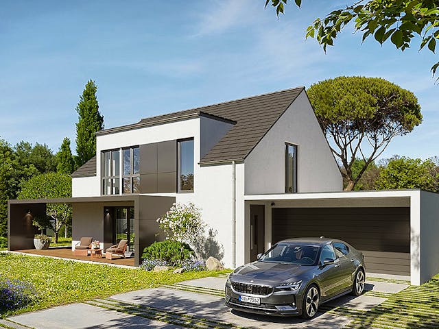 Massivhaus Classic 162.1 von Haus Der Handwerker, Satteldach-Klassiker Außenansicht 2