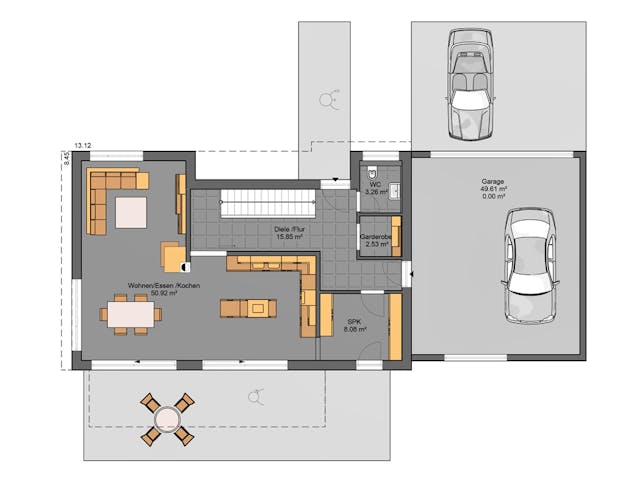 Massivhaus Lifestyle 176.1 von Haus der Handwerker, Cubushaus Grundriss 1 Massivhaus Lifestyle 176.1 von Haus der Handwerker, Cubushaus Grundriss 1
