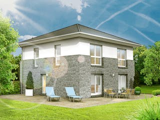 Massivhaus Stadthaus 22.32 von hebelHAUS Schlüsselfertig ab 279000€, Stadtvilla Außenansicht 1