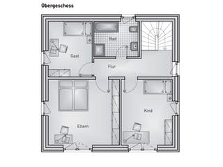 Massivhaus Stadthaus 22.32 von hebelHAUS Schlüsselfertig ab 279000€, Stadtvilla Grundriss 2