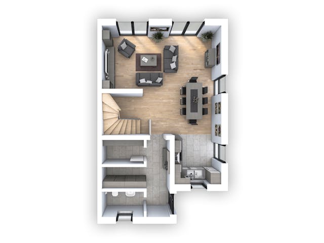 Massivhaus DHH Stadtvilla 110 von hebelHAUS, Satteldach-Klassiker Grundriss 1 Massivhaus DHH Stadtvilla 110 von hebelHAUS, Satteldach-Klassiker Grundriss 1