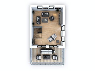 Massivhaus DHH Stadtvilla 176 von hebelHAUS, Pultdachhaus Grundriss 3