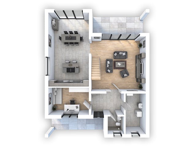 Massivhaus EFH Bauhaus 193 von hebelHAUS, Cubushaus Grundriss 1 Massivhaus EFH Bauhaus 193 von hebelHAUS, Cubushaus Grundriss 1