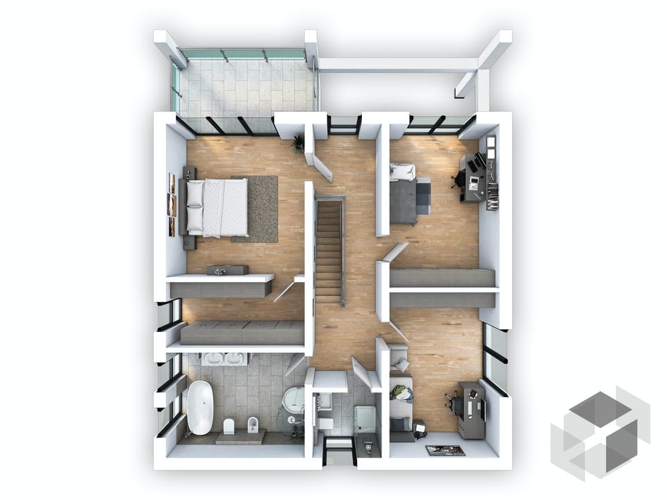 EFH Bauhaus 193 von hebelHAUS Grundriss