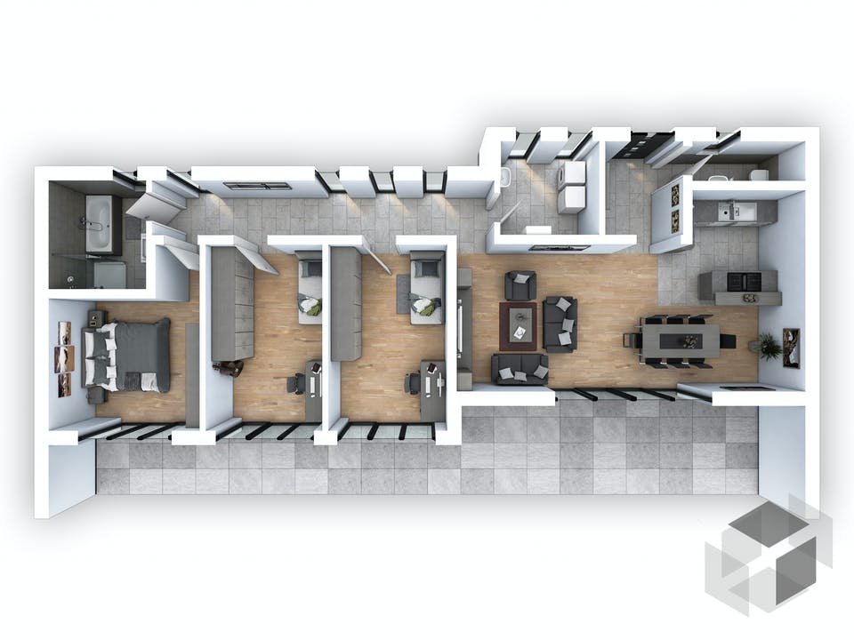 EFH Bungalow 115 von hebelHAUS Grundriss