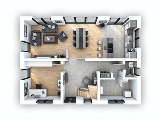 Massivhaus EFH Klassik 118 von hebelHAUS, Satteldach-Klassiker Grundriss 1