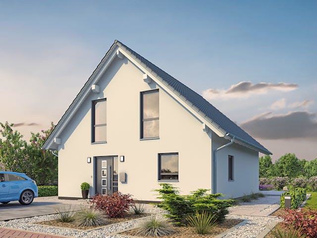 Massivhaus EFH Klassik 121 von hebelHAUS, Satteldach-Klassiker Außenansicht 2