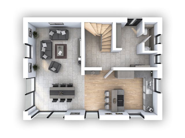 Massivhaus EFH Klassik 123 von hebelHAUS, Satteldach-Klassiker Grundriss 1