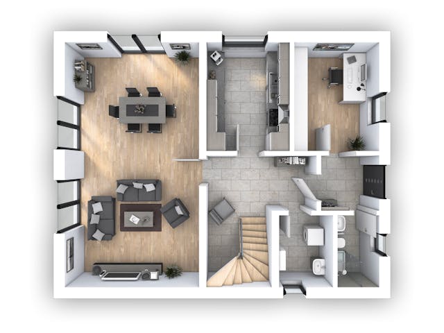 Massivhaus EFH Klassik 128 von hebelHAUS, Satteldach-Klassiker Grundriss 1