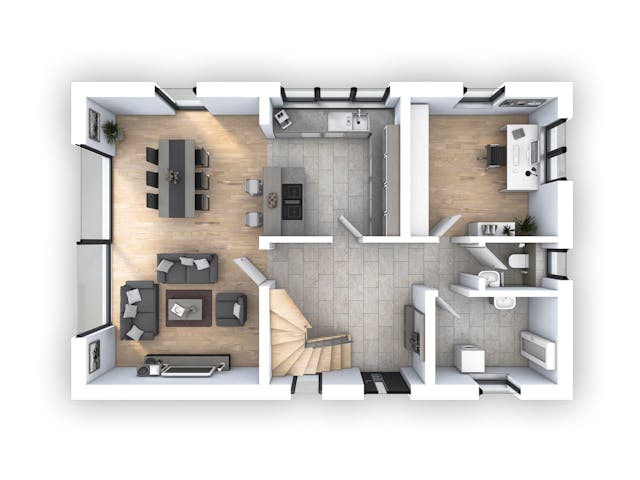 Massivhaus EFH Klassik 135 von hebelHAUS, Satteldach-Klassiker Grundriss 1 Massivhaus EFH Klassik 135 von hebelHAUS, Satteldach-Klassiker Grundriss 1