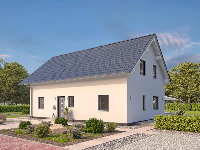 Massivhaus EFH Klassik 148 von hebelHAUS, Satteldach-Klassiker Außenansicht 2