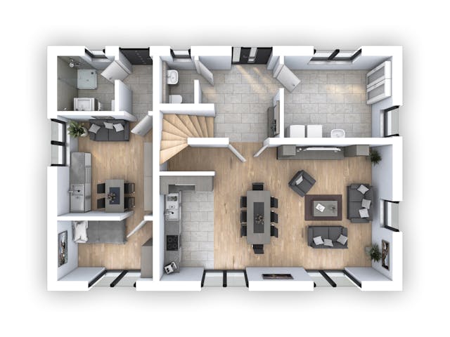 Massivhaus EFH PLUS Klassik 156 von hebelHAUS, Pultdachhaus Grundriss 1 Massivhaus EFH PLUS Klassik 156 von hebelHAUS, Pultdachhaus Grundriss 1