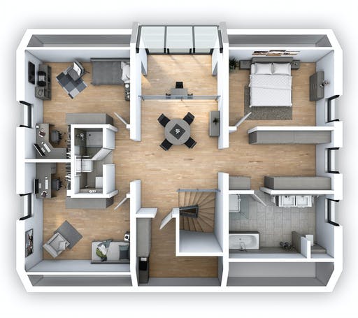 Massivhaus EFH PLUS Klassik 203 von hebelHAUS, Satteldach-Klassiker Grundriss 2