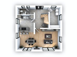 Massivhaus EFH Stadtvilla 124 von hebelHAUS, Stadtvilla Grundriss 1