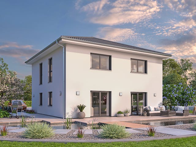 Massivhaus EFH Stadtvilla 153 von hebelHAUS, Stadtvilla Außenansicht 2