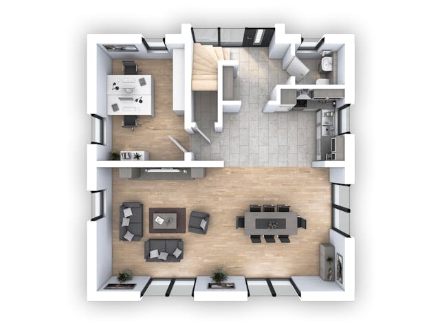 Massivhaus EFH Stadtvilla 153 von hebelHAUS, Stadtvilla Grundriss 1 Massivhaus EFH Stadtvilla 153 von hebelHAUS, Stadtvilla Grundriss 1