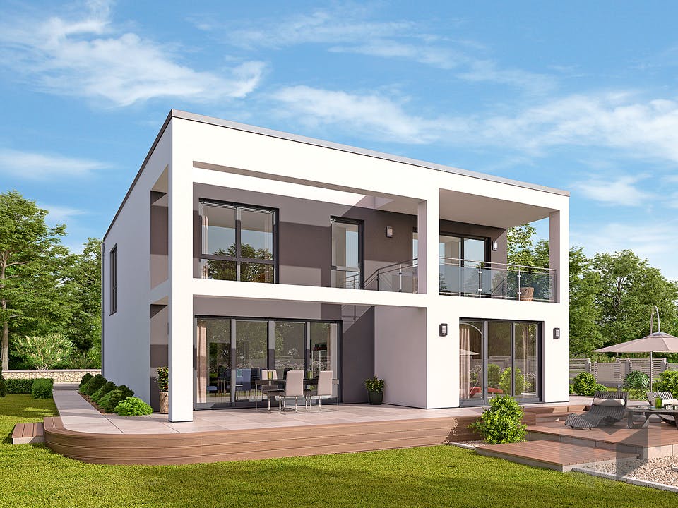EFH Bauhaus 193 von hebelHAUS Außenansicht