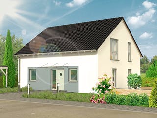 Massivhaus Family 10.203 von hebelHAUS Schlüsselfertig ab 290000€, Satteldach-Klassiker Außenansicht 1