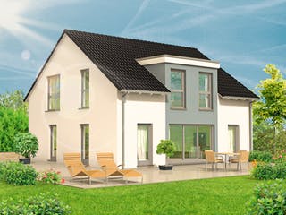 Massivhaus Family 10.203 von hebelHAUS Schlüsselfertig ab 290000€, Satteldach-Klassiker Außenansicht 2
