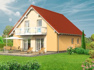Massivhaus Family 10.30 von hebelHAUS Schlüsselfertig ab 275000€, Satteldach-Klassiker Außenansicht 2