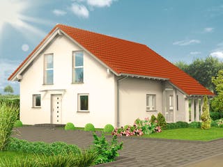 Massivhaus Family 10.43 von hebelHAUS Schlüsselfertig ab 292000€, Satteldach-Klassiker Außenansicht 1