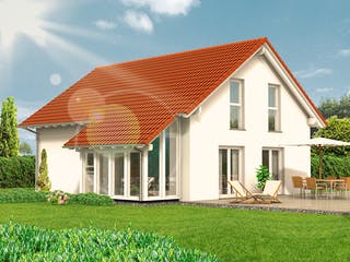 Massivhaus Family 10.43 von hebelHAUS Schlüsselfertig ab 292000€, Satteldach-Klassiker Außenansicht 2