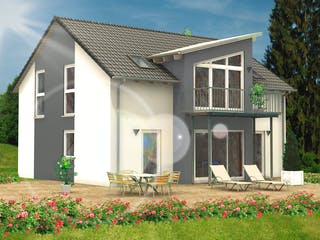 Massivhaus Family 10.188 von hebelHAUS Schlüsselfertig ab 291000€, Satteldach-Klassiker Außenansicht 1