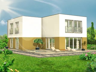 Massivhaus Kubus 25.17 von hebelHAUS Schlüsselfertig ab 360000€, Cubushaus Außenansicht 2