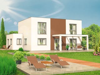Massivhaus Kubus 25.18 von hebelHAUS Schlüsselfertig ab 370000€, Cubushaus Außenansicht 2