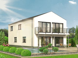 Massivhaus Lifestyle 24.56 von hebelHAUS Schlüsselfertig ab 380000€, Satteldach-Klassiker Außenansicht 1