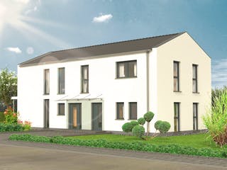 Massivhaus Lifestyle 24.56 von hebelHAUS Schlüsselfertig ab 380000€, Satteldach-Klassiker Außenansicht 2