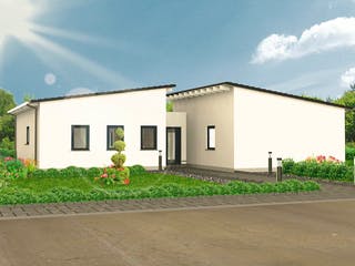 Massivhaus Lifestyle 44.21 von hebelHAUS Schlüsselfertig ab 280000€, Bungalow Außenansicht 3
