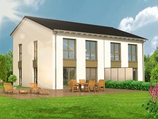 Massivhaus Stadthaus 52.12 von hebelHAUS Schlüsselfertig ab 269000€, Satteldach-Klassiker Außenansicht 2