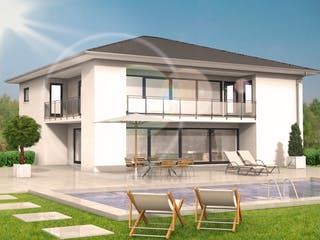 Massivhaus Stadthaus 22.78 von hebelHAUS Schlüsselfertig ab 491000€, Stadtvilla Außenansicht 1