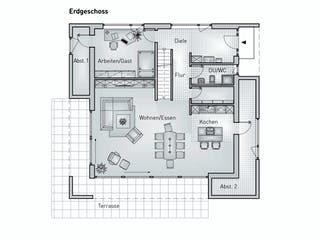 Massivhaus Stadthaus 22.78 von hebelHAUS Schlüsselfertig ab 491000€, Stadtvilla Grundriss 1