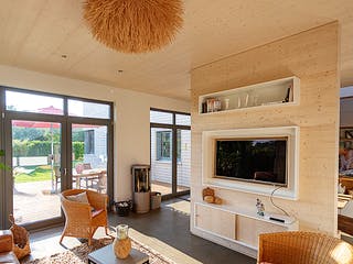 Fertighaus Bungalow mit stilvollen Finessen von Hausbau Heggemann Schlüsselfertig ab 300000€, Bungalow Innenansicht 1