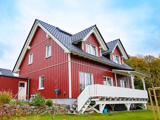 Fertighaus Rotes Schwedenhaus in Ostercappeln von Hausbau Heggemann Schlüsselfertig ab 410000€, Außenansicht 1