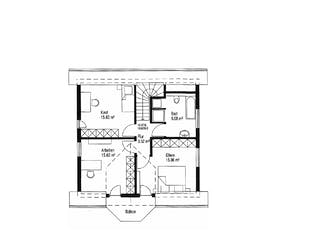 Fertighaus Heidenheim von Iller-Haus Schlüsselfertig ab 222000€, Satteldach-Klassiker Grundriss 1